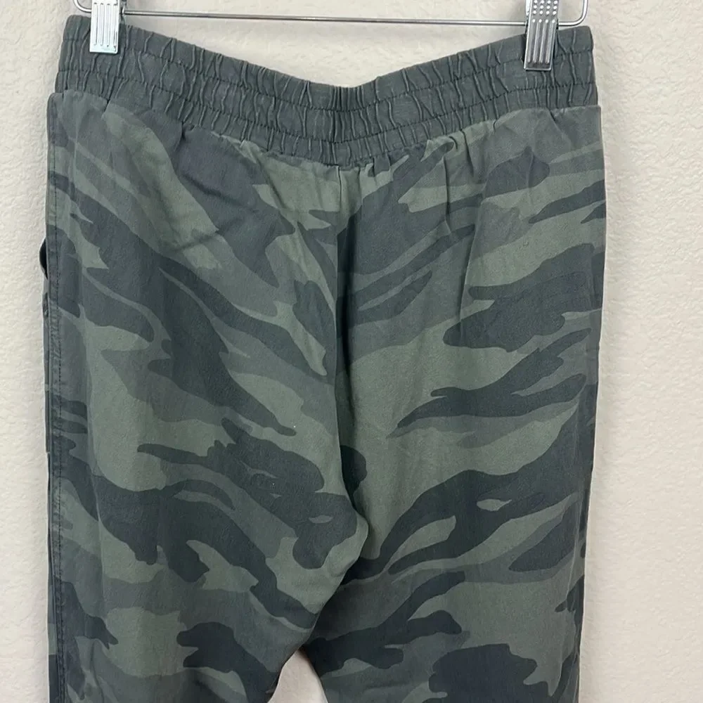 Splendid Lakeside Camo Joggers Army Green High Rise Pull-On Straight Leg Pants S - Picture 8 of 13
